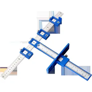 Cabinet Hardware Jig, Cabinet Handle Template with Engraved Rulers & Self-Punching Center, Perfect for Shaker Doors/Drawers