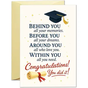 Graduation Card for Him Her, 2026 Graduation Gift for High School College Graduates | Gift Card with Envelope