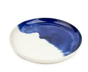 Dinnerware Blue Drip Stoneware, 12 Piece Set