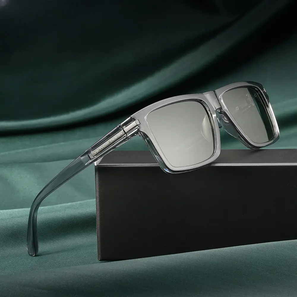 Men's Photochromic Polarized Sunglasses, Sporty Square Resin Frame - UV400 Anti-Glare Lenses for Driving & Outdoor Activities, Mensfashion, Male