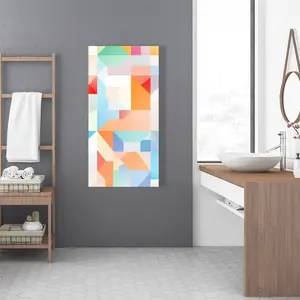 Pictorem C1RC2448IK3SGI 24 x 48 in. Geometric Cadence - Orange Canvas Wall Art for Home Decor
