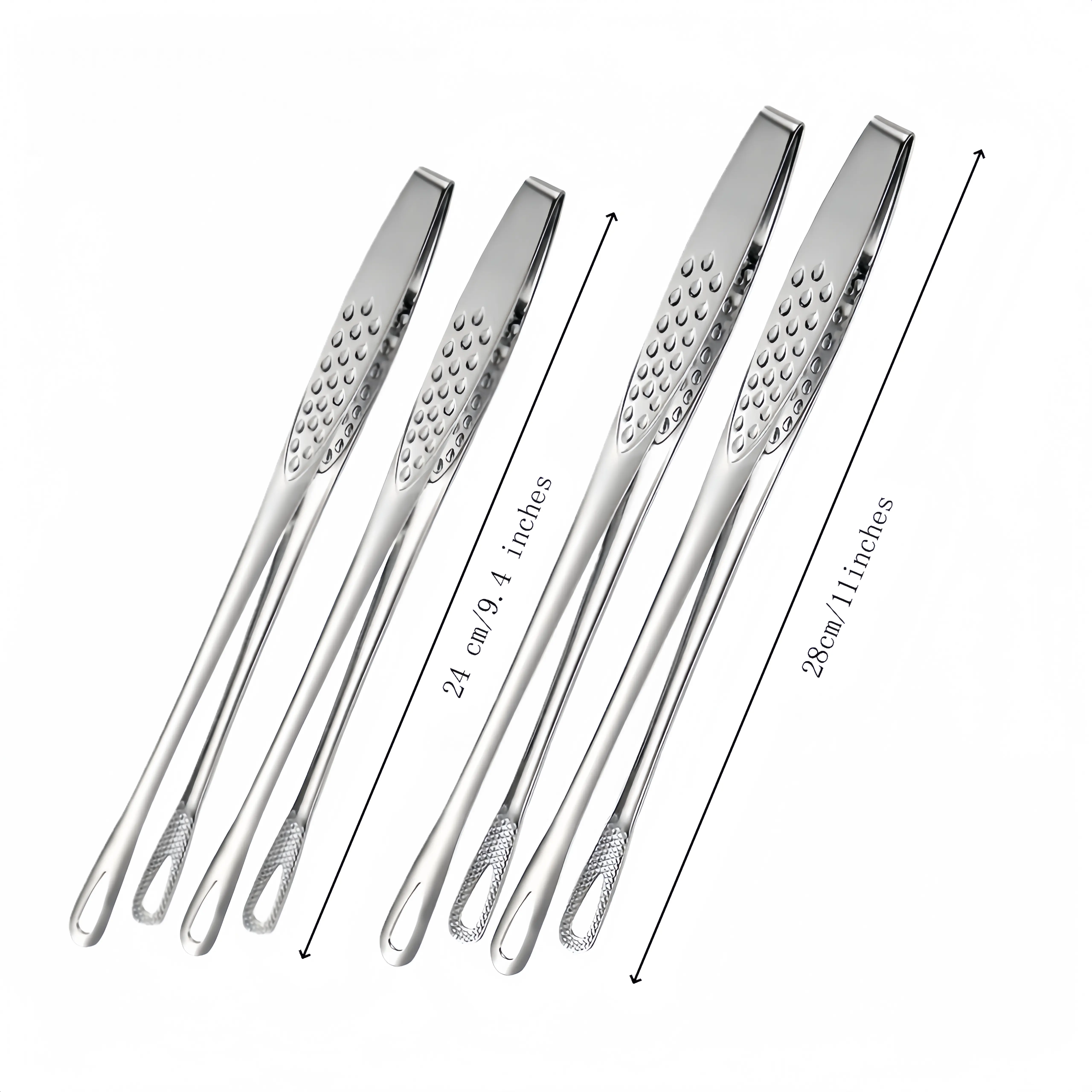 Stainless Steel Cooking Tongs Set - 2-Pack 11-inch and 9.4-inch Kitchenware, Durable Rust-Resistant Kitchen Utensils, Stylish Barbecue Accessories for Indoor/Outdoor Steak Handling, Home Use
