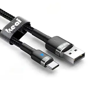 3A 100W USB A Type C Fast Charging With Indicator Braided Data Cable For Apple iPhone 16 15 Pro Max Plus Samsung Galaxy S25 S24 Ultra For Xiaomi Google Phone Charge Wire Charger Accessory USB C Cables