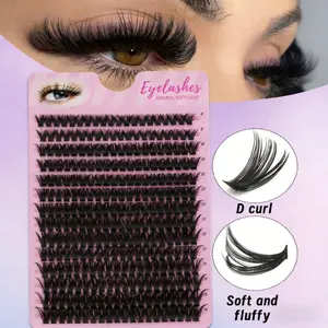 Luxurious Russian cat-eye false eyelashes, 280 pairs per pack, charming curled D-shaped style, lightweight and soft, Soft and Fluffy, easy to apply and reusable, an ideal gift