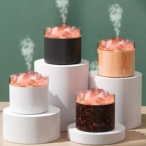 CozyRepublic| Back To School Salt Rock Humidifier, Valentine Gift,Aromatherapy Diffuser, Ideal Christmas Decor,Colorful Flame Humidifier Night Light with Soft Music Large Tank ,7-in-1 Relaxation Salt Lamp Diffuser for Home Wellness