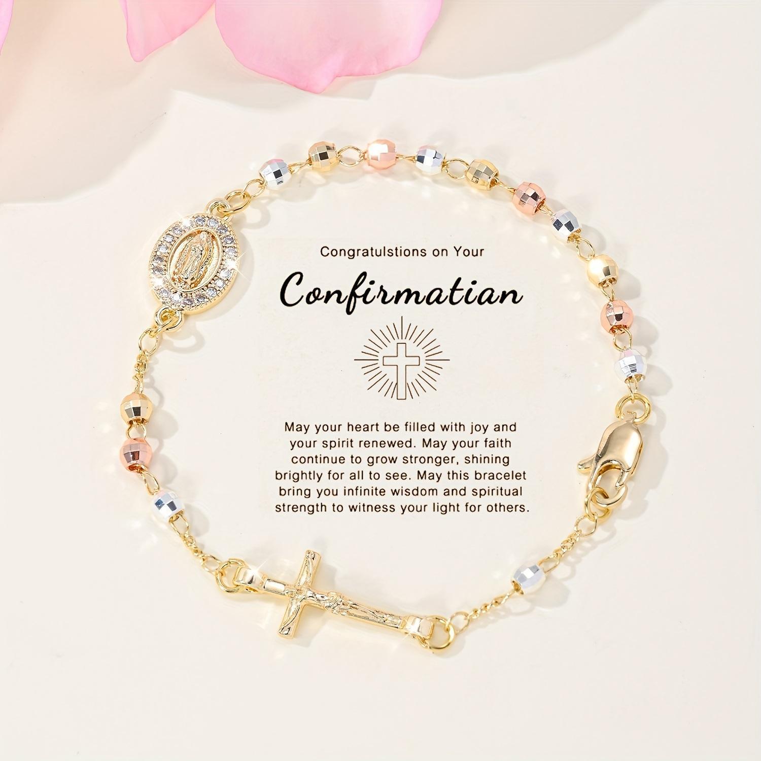 Micro Pave Colorful Cross Bracelet Luxury Crystal Beaded Chain Adjustable Sparkle Wristband Trendy Jewelry Valentine Day Gift for Her