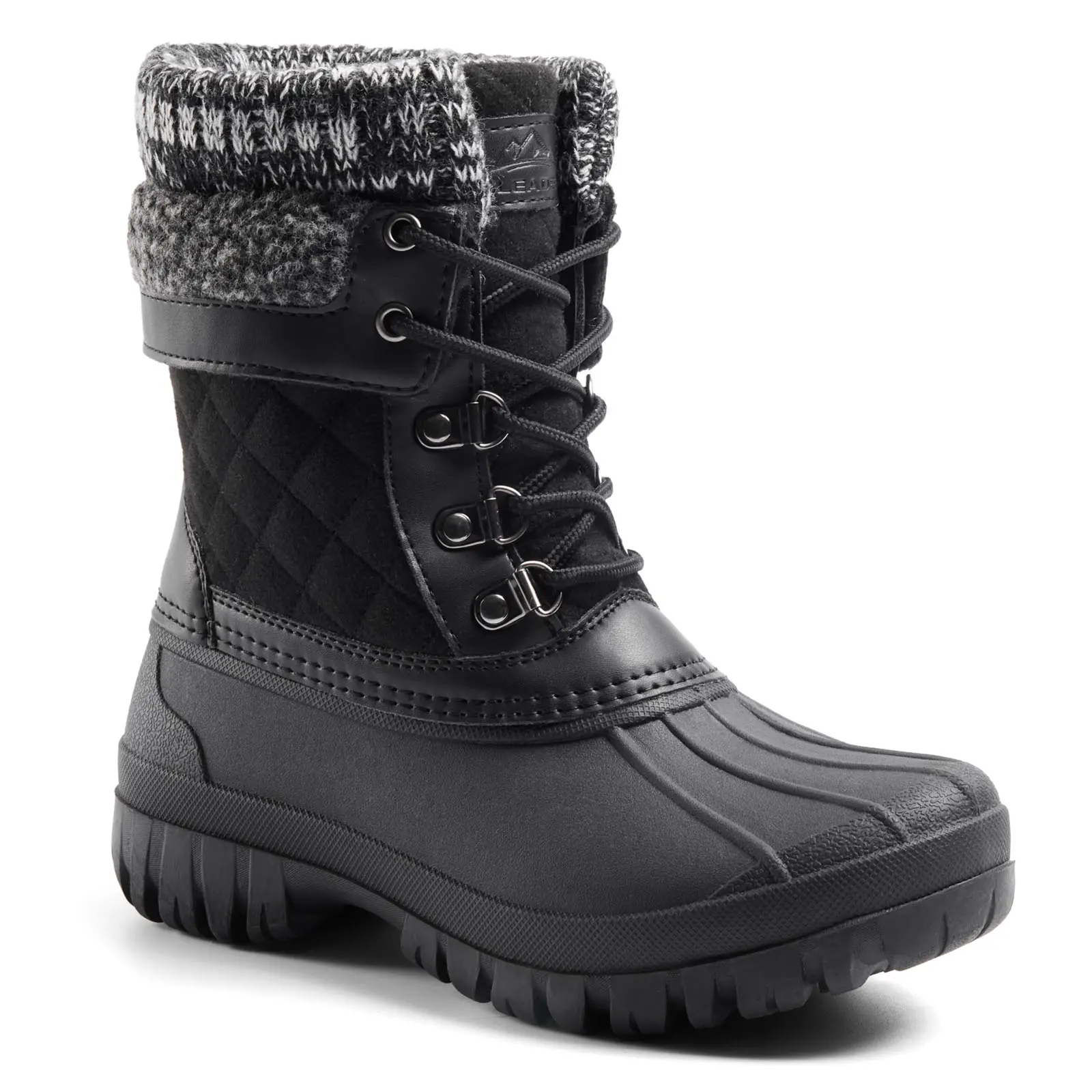 ALEADER Women's Mid-Top Closed Toe Winter Classic Waterproof Insulated Duck Boots - Synthetic Foldable Sports Footwear with EVA Sole, Microfleece Lining, Buckle for Outdoor Walking, Hiking