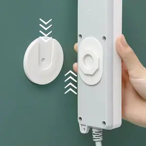 Wall Mounted Power Strip Holder, Punch Free Self Adhesive Power Strip Holder, Cable Management Tool for Home Office, Desk Organizer, Office Stationery Supplies