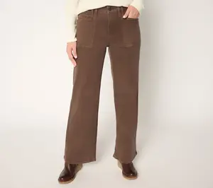 Me by Jennie Garth Regular Color Frayed Hem Wide Leg Jeans