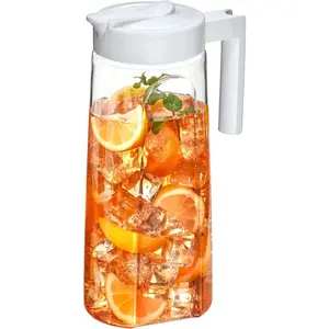 - Slim - Tritan Pitcher (64 oz), Pitcher with Lid, BPA-Free, Heat-Resistant, Dishwasher-Safe, Great for Both Iced and Hot Drinks, Indoors and Outdoors, White