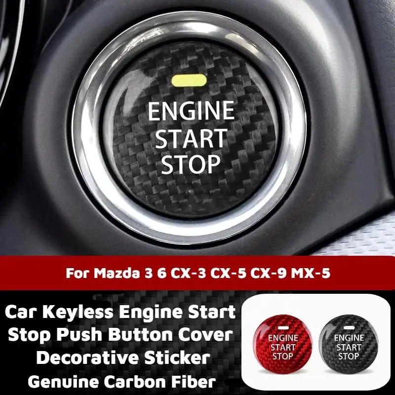 2026 New Car Keyless Engine Start Stop Push Button Cover Decorative Sticker for Mazda 3 6 CX-3 CX-5 CX-9 MX-5 Miata Interior Accessories