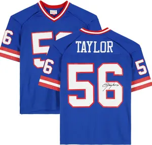 Lawrence Taylor New York Giants Autographed Mitchell & Ness Blue Replica Jersey - Fanatics Authentic Certified