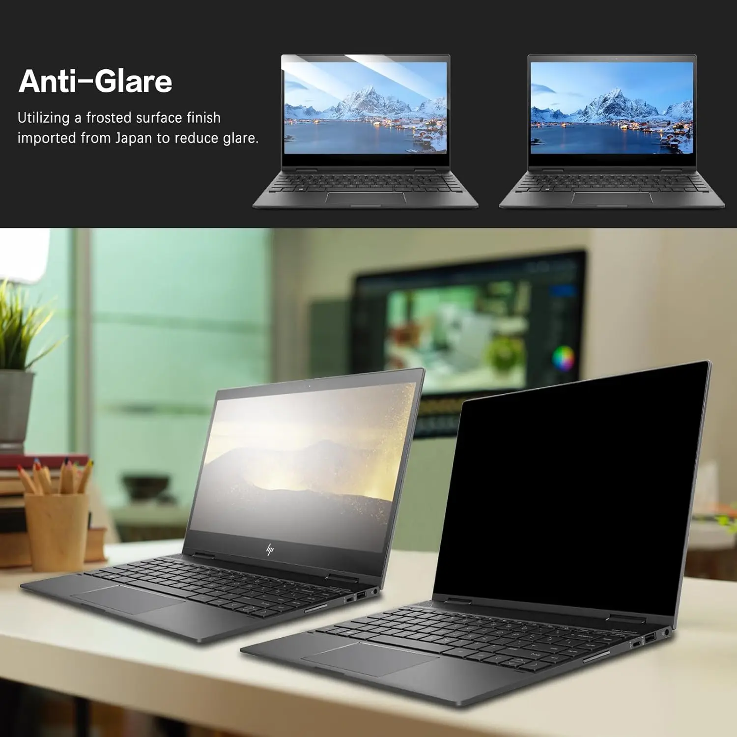 LUSADESIGN Removable 14" Laptop Privacy Filter - 16:9 Aspect Ratio, Anti-Blue Light Screen Protector for Universal Widescreen Laptops
