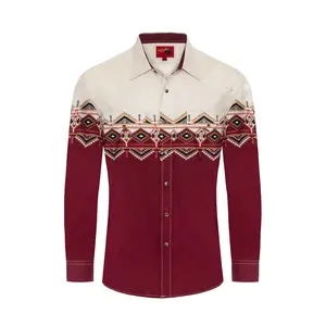 Men's Western Pearl Snap Print Shirt - PS100L-1088