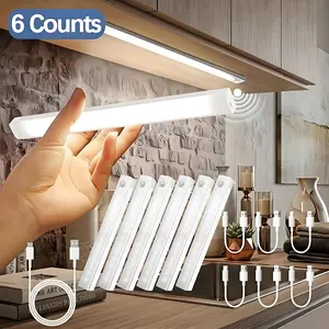 6-Pack Smart Night Light Wireless Magnetic Rechargeable Stick-On Under Cabinet Lights, 11.8in Motion-Activated Instant On, Dimmable White Color Temp, Ideal for Kitchen, Stairs outdoorfun