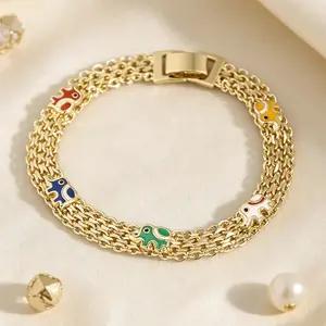 Cross-border light luxury bohemian style color auspicious small elephant niche high-end sense personality versatile fashion bracelet