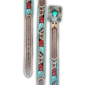 Myra Bag - Tropical Forest Hand-Tooled Concho Belt