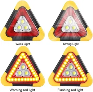 Leiboo Emergency Warning Triangle LED Lights Solar Charging 5 Mode Road Side LED Triangle Emergency Light for Cars Safety Triangles Dot Approved for Vehicles Breakdown Accident