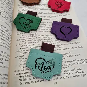 Personalized Leather Magnetic Bookmark with Birth Month Flower Engraving Custom Gift for Book Lovers Strong Hold for Softcover Books Ideal for Birthday or Holiday
