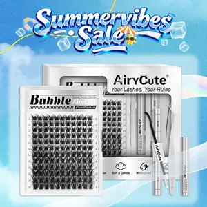 Bubble | AiryCute Voluminous Queen Lashes | Unstoppable Bestseller You've Been Waiting For | Ultra-Dense, Waterproof, Long-Lasting Lashes | Volume Style | Beginner-Friendly DIY Lashes for a Flawless | Trendy & Must-Have Clusters #SummerVibes