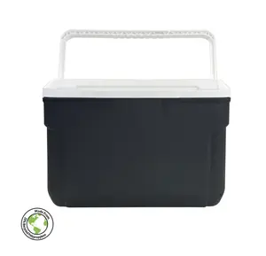 10 Quart Hard Side Cooler 14 Can Capacity Gray Portable Insulated Container Made in the USA with White Handle