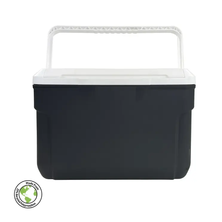 10 Quart Hard Side Cooler 14 Can Capacity Gray Portable Insulated Container Made in the USA with White Handle