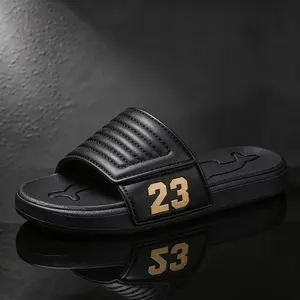 Men’s EVA Footwear - Adjustable Sport Slides with 23 Logo, Thick-Soled Cloud Recovery Sporty Slippers, Non-Slip Athletic Sandals for Gym, Beach