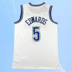Anthony Edwards Classic-Design stitched Basketball Jerseys Retro Men's 2025 Sleeveless White shirt