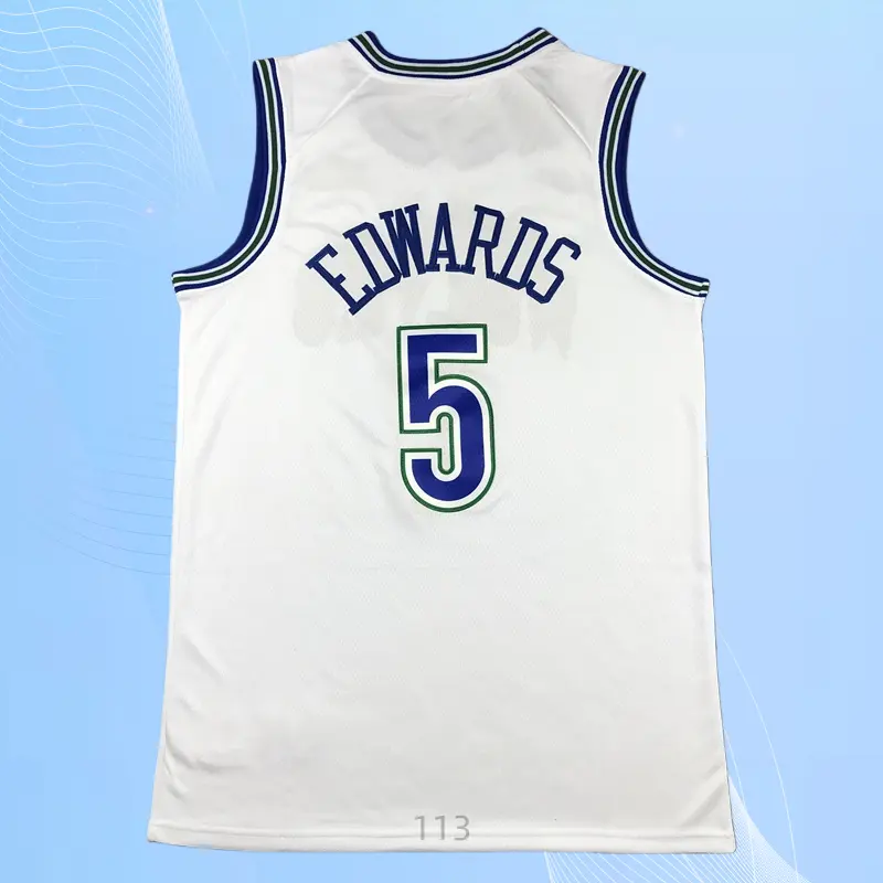 Anthony Edwards Classic-Design stitched Basketball Jerseys Retro Men's 2025 Sleeveless White shirt