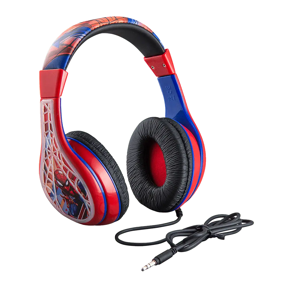 SPIDER-MAN Wired Headphones for Kids, Audio Stereo Sound, Adjustable Design, Device-Compatible with Splitter Functionality