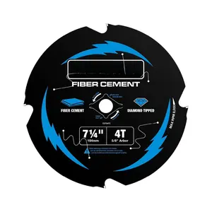 7-1/4 Inch 4  Hardie Fiber Cement Circular  , 5/8 Inch Arbor, Polycrystalline  Tipped (PCD), Thin Kerf, Black Ice(TM), for Laminate Flooring(C0704FC)