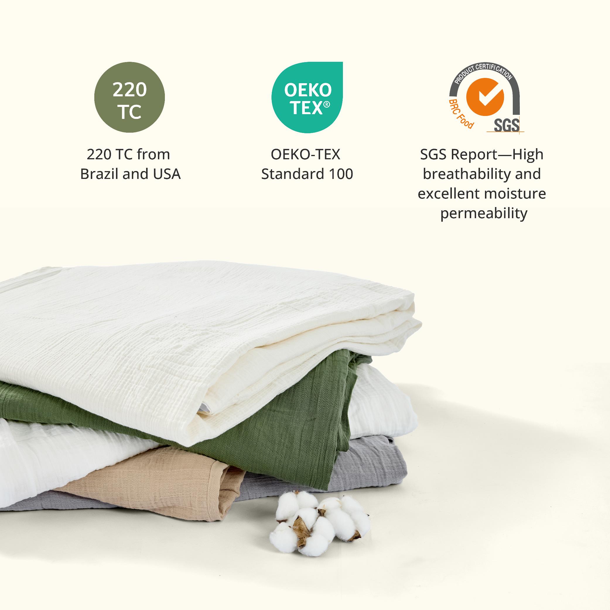 EGO Luxury 100% Cotton Duvet Cover Set, 3 Counts, Breathable & Ultra-Soft, Dual-Sided Design, 8 Corner Snap Buttons, Hidden Zipper, Eco-Friendly Bedding Comfortable