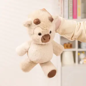 Wholesale Cuddly Plush Toys Cattle High Quality Fluffy Sitting Pose Doll Warm Cozy Children Companion Xmas Gift Home Decor Gift