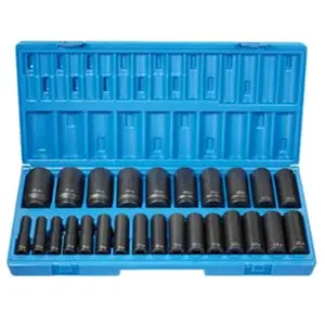 212 MAIN 1/2" Drive 12-Point Deep Length Metric Socket Wrench Set, 26-Piece Metric Size Set, 23.2000 Weight (Cycling & Outdoor Recreation Equipment)