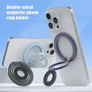 Magnetic Phone Ring Holder – 1-Pack with Bonus Magnetic Adapter Ring | Dual-Sided Magnet Grip, 360° Rotating Finger Stand & Kickstand | Universal Fit for All Phones & MagSafe