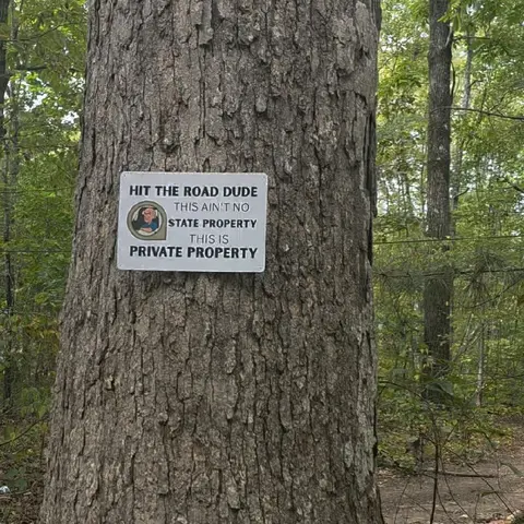Private Property Posted Sign - Hit The Road Dude This Ain't No State Property This Is Private Property Warning Plaque