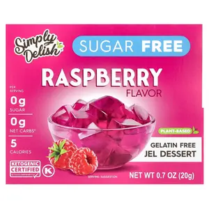 Simply Desserts Gelatin Free Jel Dessert, Sugar Free, Raspberry, 0.7 oz (20 g)