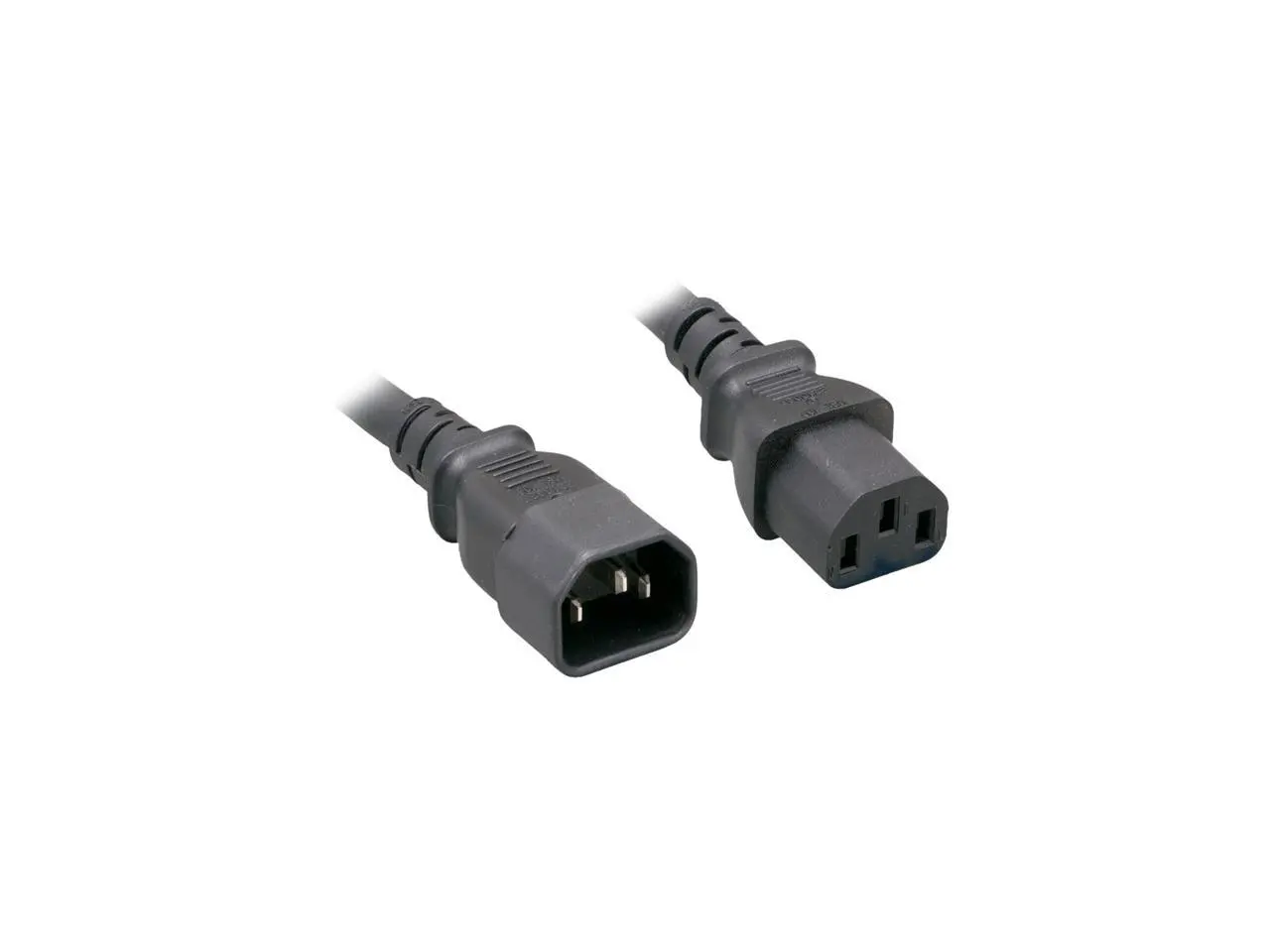 Nippon Labs 18 AWG AC Power Extension Cable, IEC320 C13/C14, 18AWG, SVT, 10A, 250V, Black, 1 ft. Power Cord