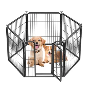 Heavy Duty Dog Playpen for Indoor/Outdoor 24 Inch 6 Panels Puppy Exercise Pen for Indoors Backyard RV Camping Suitable for Small Dogs