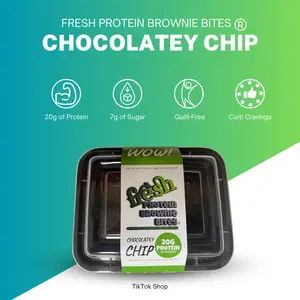 10pc Fresh Protein-Packed Chocolatey Chip Brownie Bites - High Protein, Curbs Cravings, Promotes Muscle Recovery