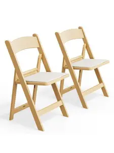 summervibes Karlhome Resin Folding Chairs with Cushion, Foldable Plastic Chair with Comfortable Padded Seats, Perfect for Event Party Indoor Outdoor