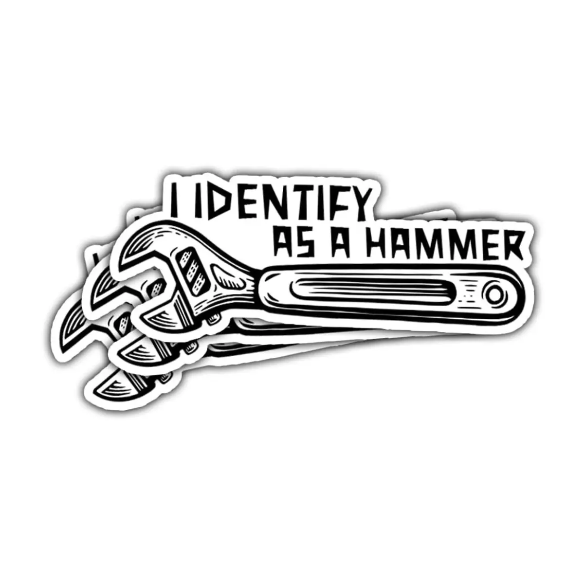 I Identify As A Hammer Stickers, 3-Pack Funny Mechanic Vinyl Decals