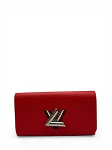 Pre-owned Louis Vuitton EPI LEATHER Small Leather Goods TWIST RED WALLET