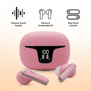 Groovz Sport True Wireless Earbuds with Charging Case 26hr Battery Touch Controls Bluetooth 5.3 Noise Reduction Mics LED Display Effortless Sound Elevated