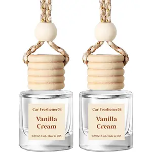HoogaLife Car Air Freshener Diffuser 2 Pack Hanging Air Freshener Diffuser - Vanilla Cream Fragrance Oil Air D iffuser for Car, 45+ days Long Lasting Fragrance Made in USA C ar Air Fresheners