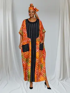 CRZ Kaftan With Silver Rhinestone Embellishment With Front Pocket 136