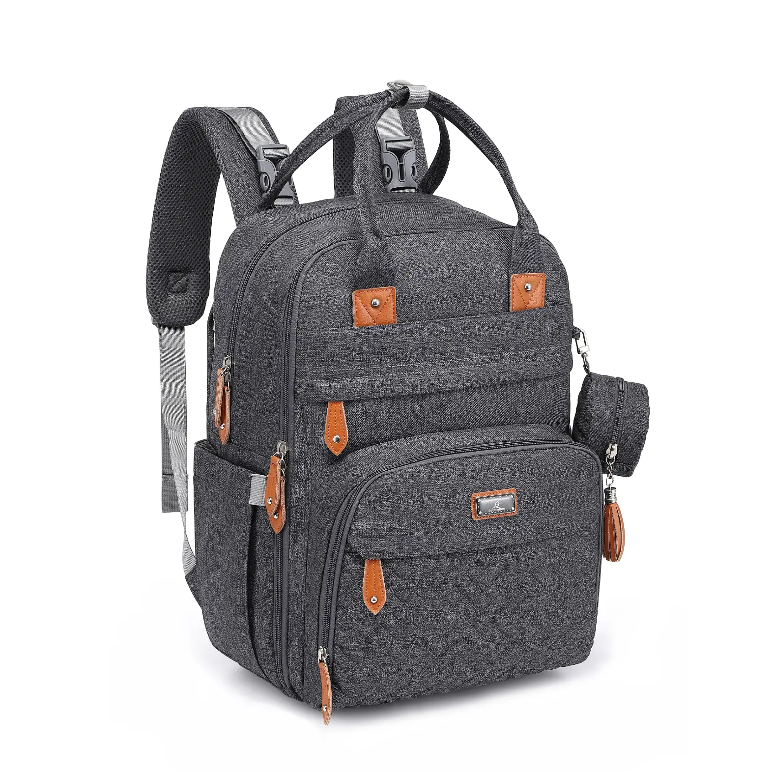 Babbleroo The Original DiaperBag | Large Diaper Bag Tote Bag | Waterproof Multi-Functional Travel Baby Bag Organizer with Changing Pad, Mommy Tote Bag