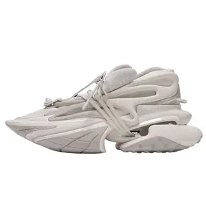 Balmain Unicorn Chunky Lace-Up Low-Top Dad Sneakers for Men in White