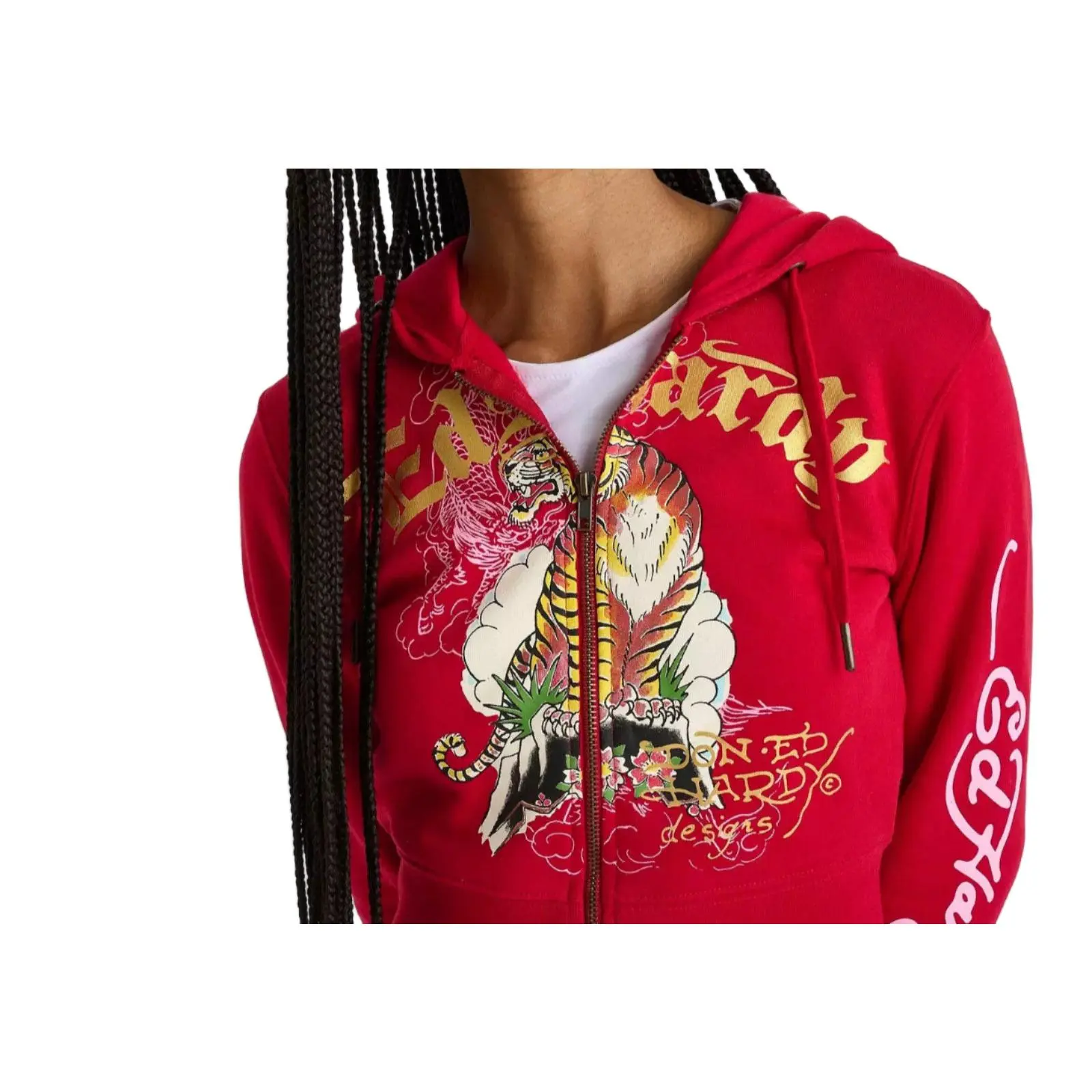 ED HARDY WOMEN TIGER MOUNTAIN ZIP HOODIE