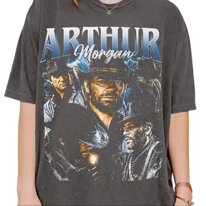 Arthur Morgan 90s Bootleg Graphic Tee T-Shirt, Red Dead Redemption 2 RDR2 Cowboy